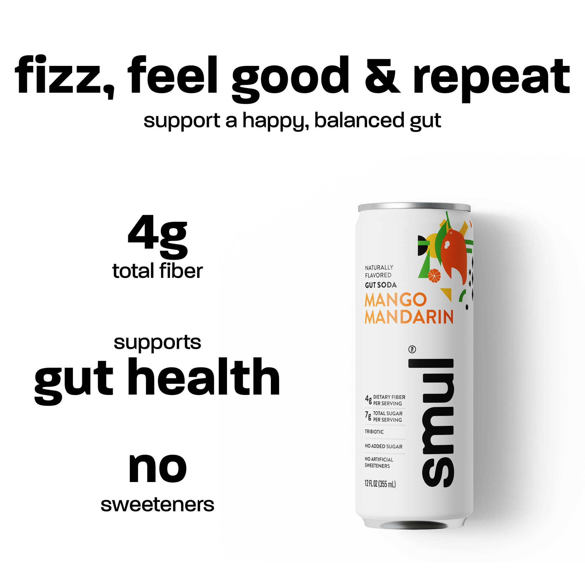 Mango Mandarin Gut Soda - 12 pack